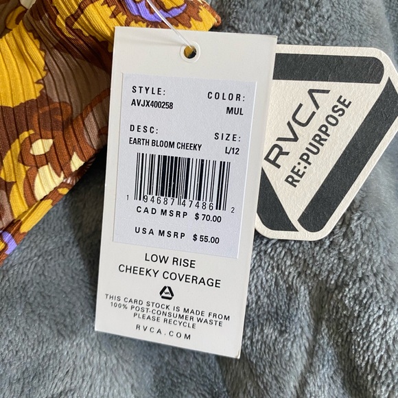 RVCA Brown Floral Bikini - Picture 7 of 7